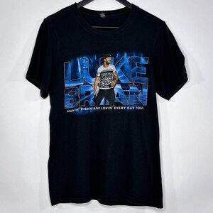 Luke Bryan Huntin Fishin & Lovin Every Day 2017 Tour Black T Shirt Size S